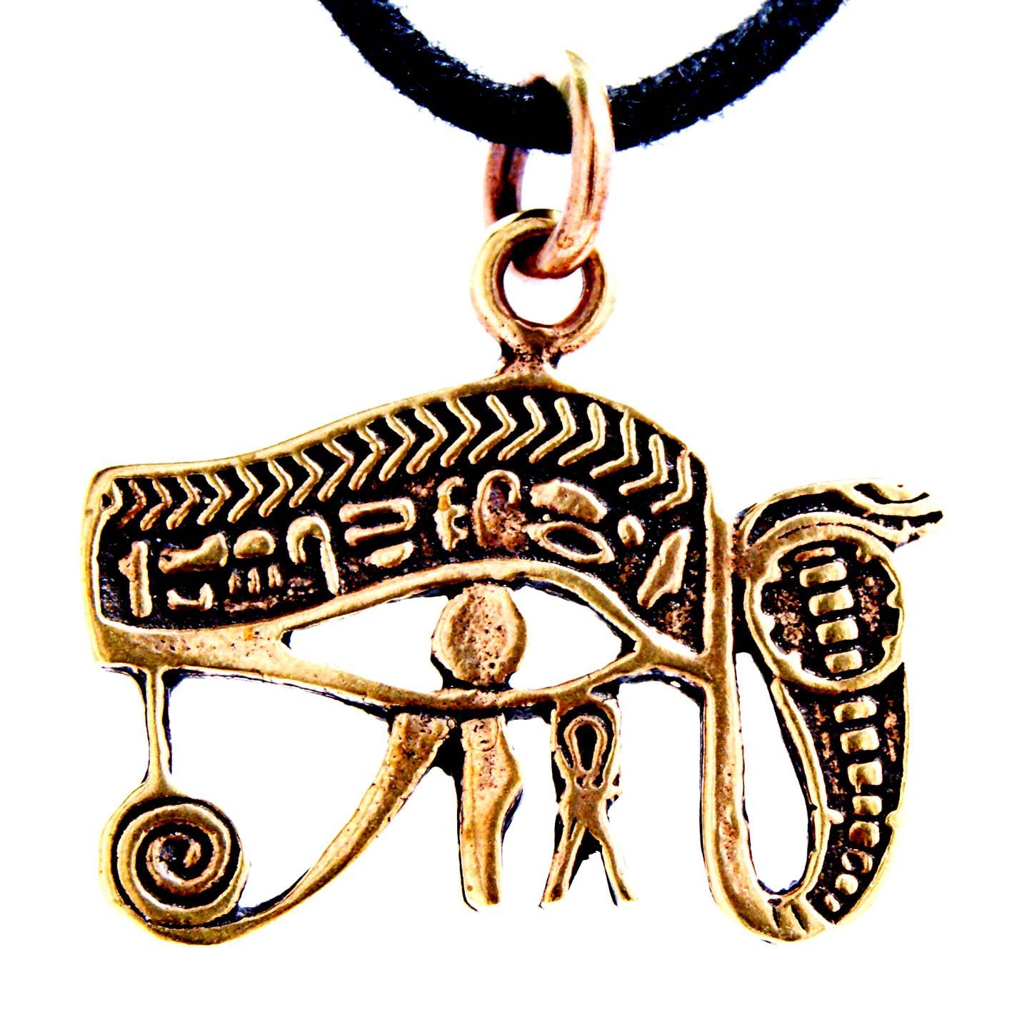 Kettenanhänger Horus Amulett Auge magisch Schutz ägyptisch Kiss aus des Horusauge Anhänger Bronze Leather of