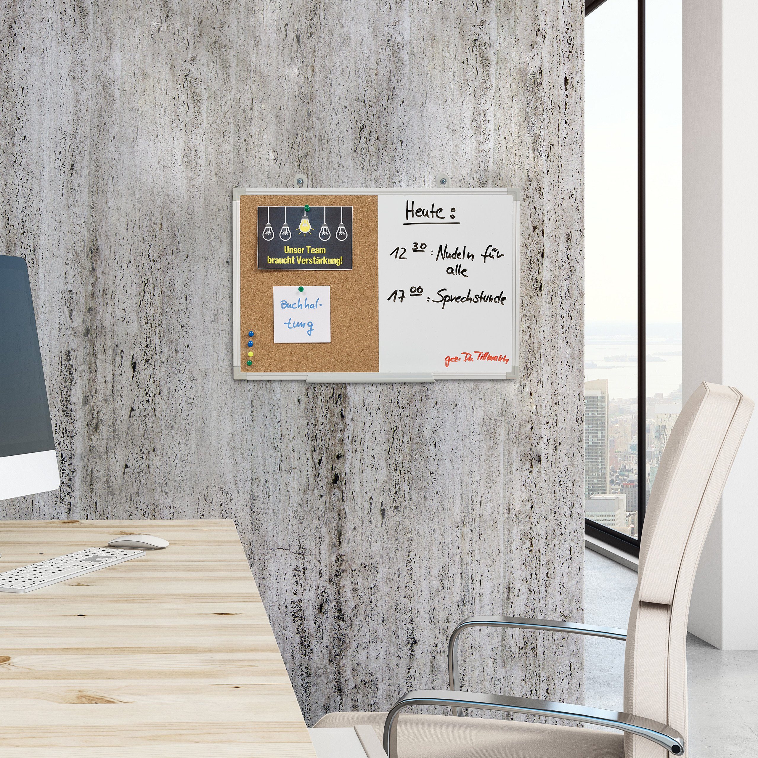 relaxdays Magnettafel Kombitafel Pinnwand & Magnettafel, günstig online kaufen