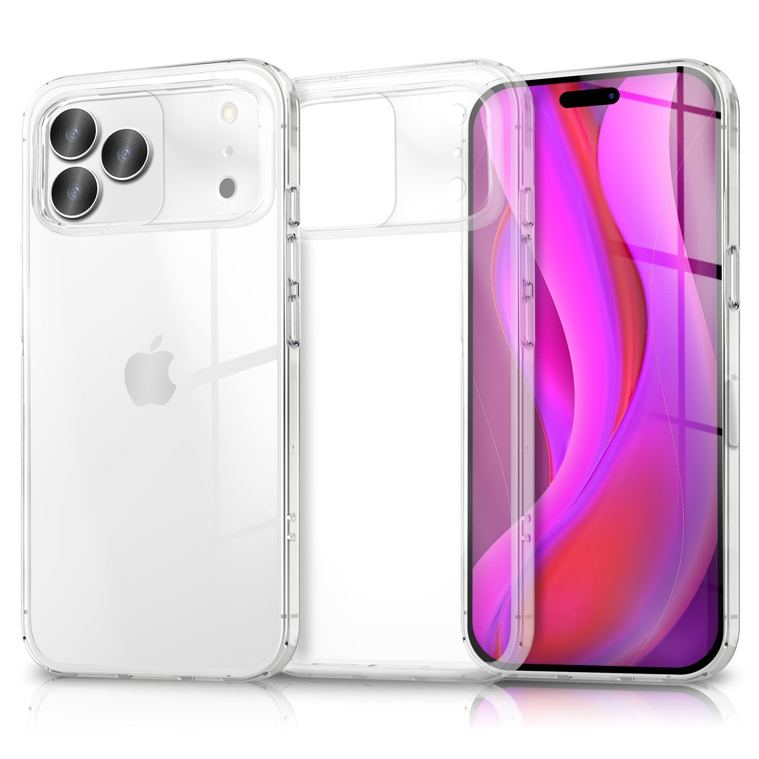Nalia Smartphone-Hülle Apple iPhone 18 Pro Max Apple iPhone 17 Pro Max 17,5 cm (6,9 Zoll), GLAZE Case - Transparentes Silikon, Anti-Watermark & Schlank