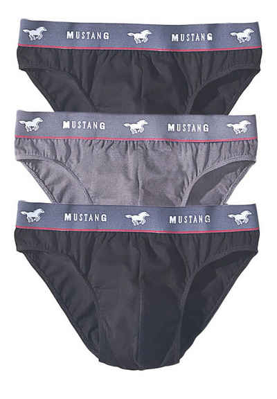 MUSTANG Boxershorts Mustang Herren SLIP EMILIO 3er Pack schwarz-grau-schwarz S(4) (3-St) aus hautfreundlicher Baumwolle