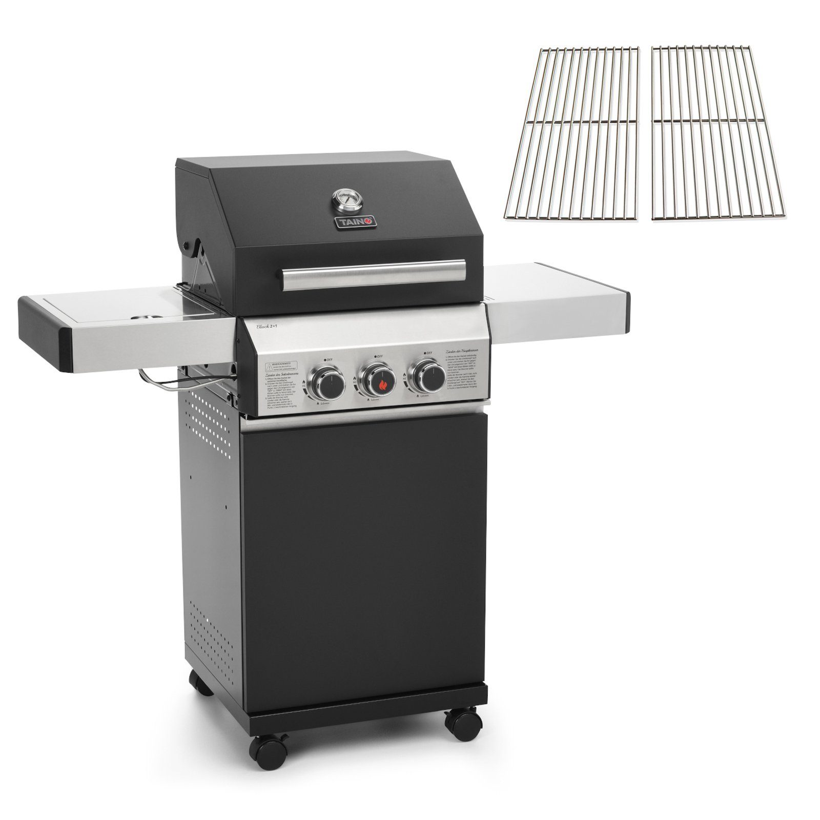 TAINO Gasgrill BLACK 2+1, mit Grillspieß-Auflage