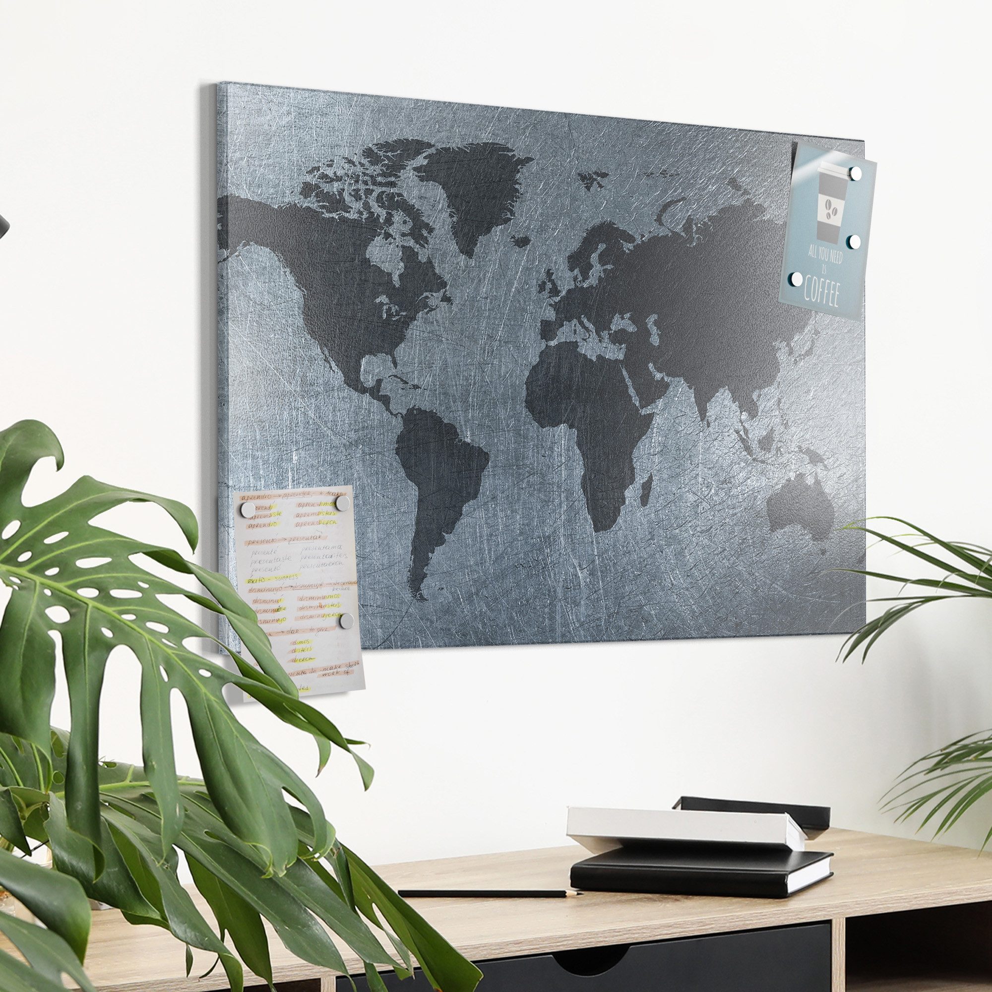 DEQORI Magnettafel 'Geschmiedete Welt', Metall Whiteboard für alle Magnete, Magnetboard magnetisch – Bild 4 von 5