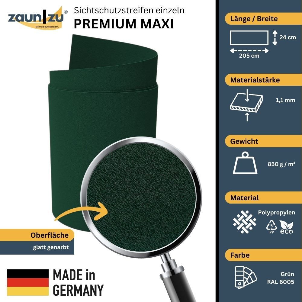 zaunzu Sichtschutzstreifen Premium Maxi für Doppelstabmatten günstig online kaufen