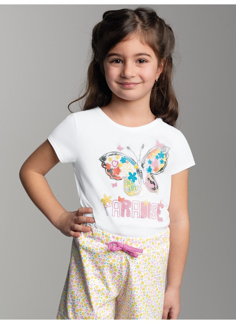 Trigema T-Shirt TRIGEMA T-Shirt mit buntem Schmetterling-Printmotiv (1-tlg)