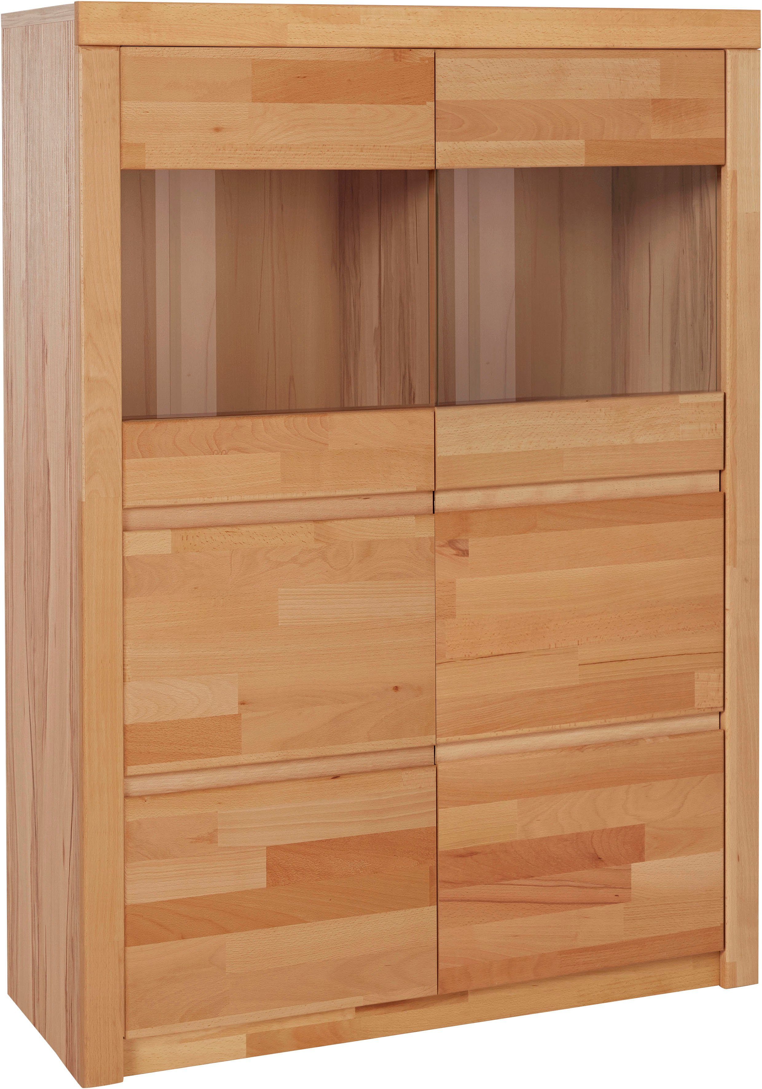 Woltra Highboard Silkeborg, schöne grifflose Optik, teilmassiv