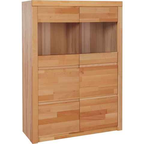 Woltra Highboard Silkeborg, schöne grifflose Optik, teilmassiv