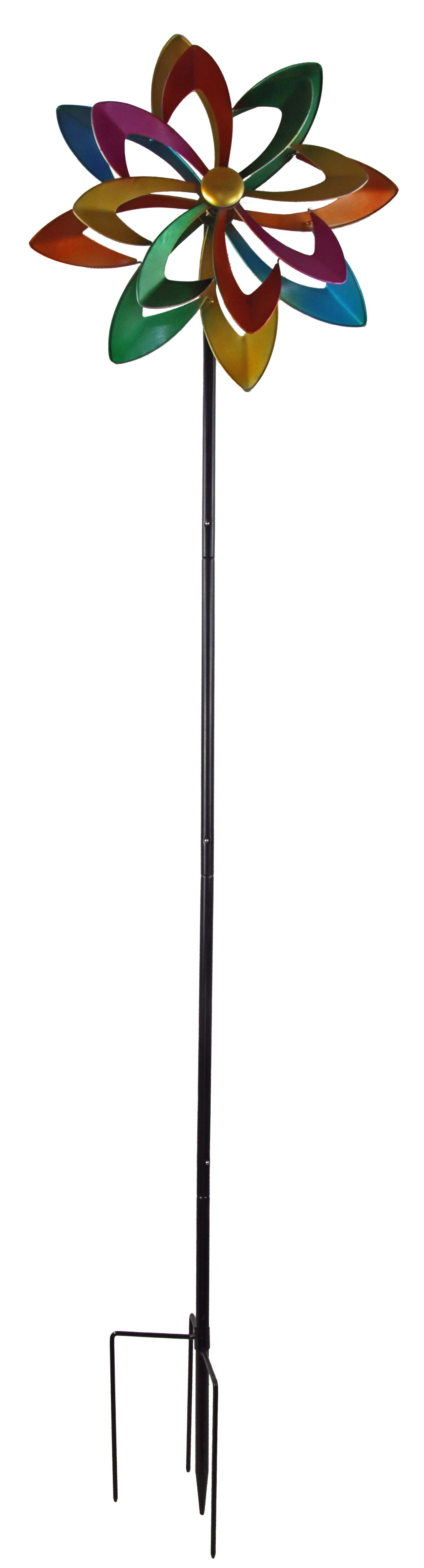 IKO Windrad Farbenfrohes Windrad – Ein lebendiger Hingucker für Ihren Garten (1 St), Windrad, bunt, Metall, Gartendeko, wetterfest, Balkon, Garten