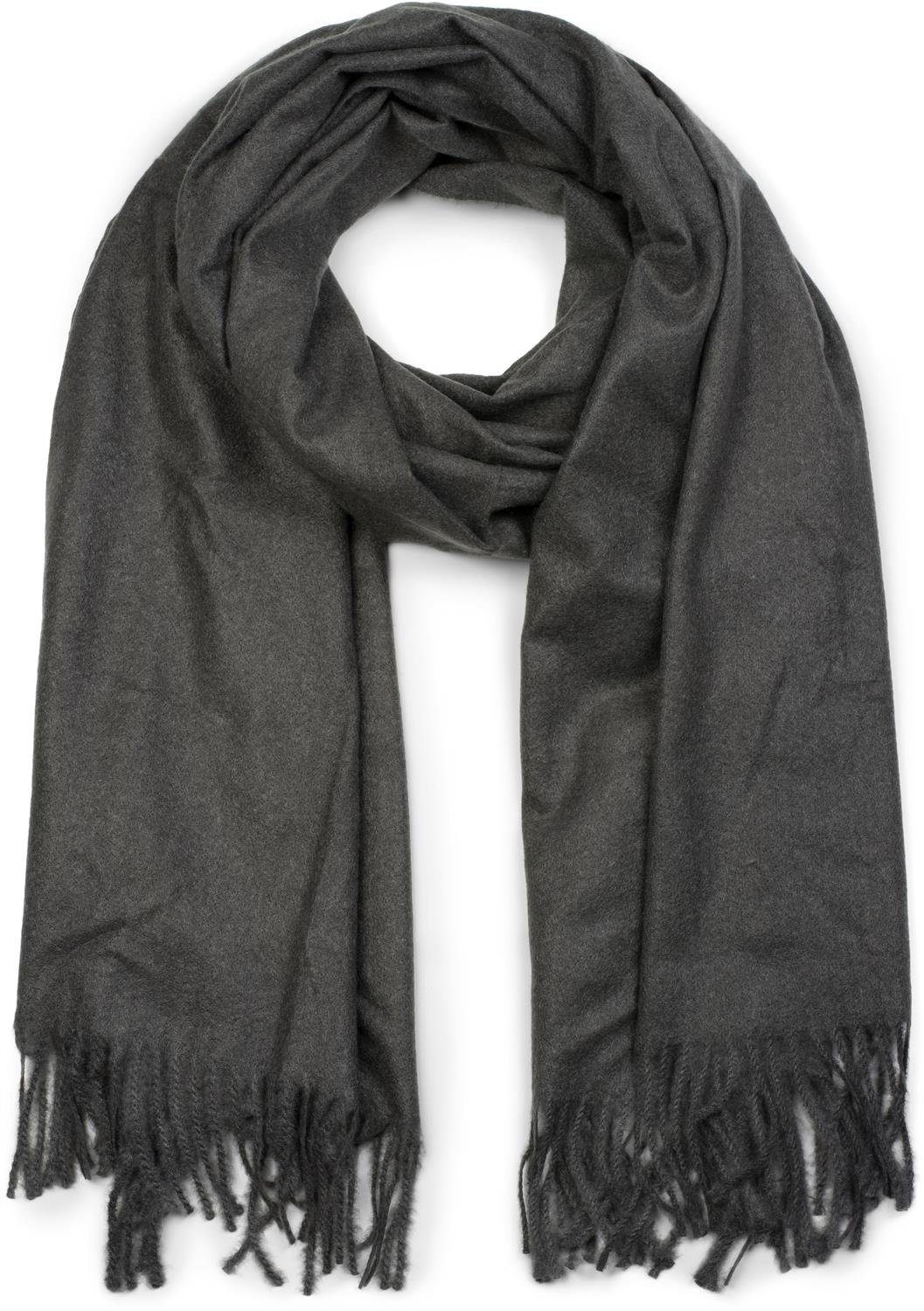 styleBREAKER Modeschal Weicher Schal Uni mit Fransen, (1-St)