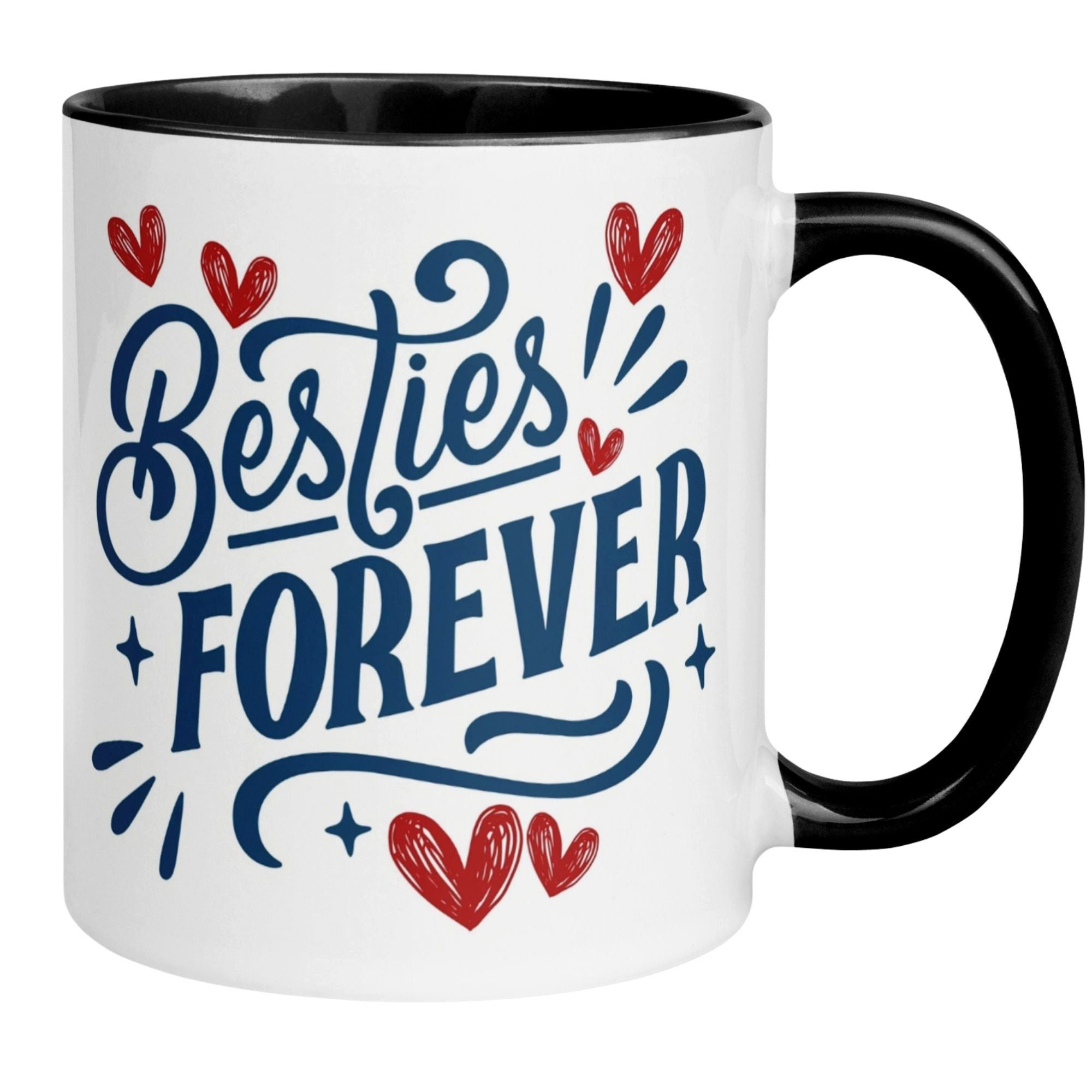 Momentals Tasse Freundschaft – „Besties Forever mit Herz“ – Geschenk Beste Freunde, Gratis Versand · Links-&Rechtshänder · Spülmaschinenfest