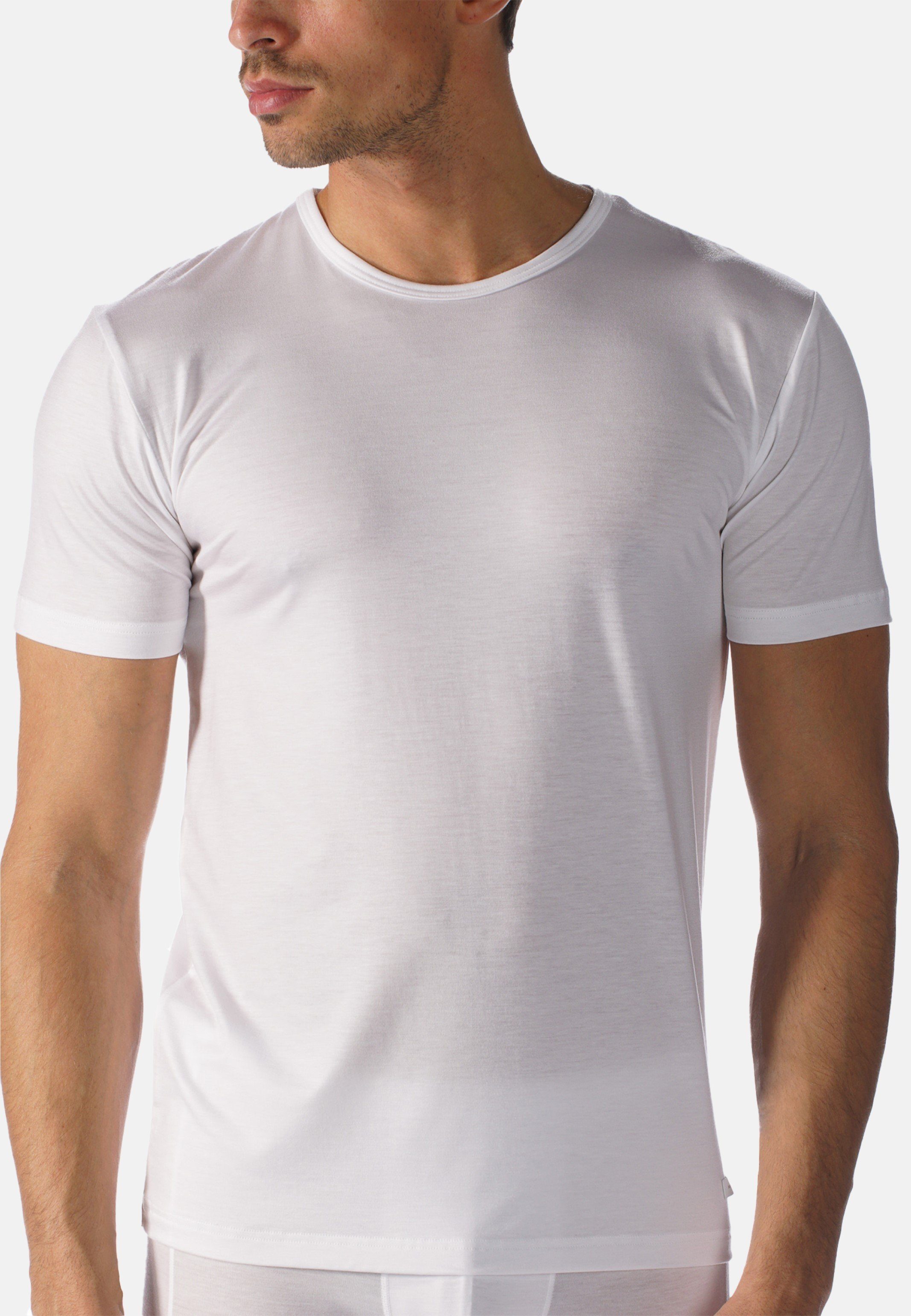 Weiß 2-St) Shirt Unterhemd / Kurzarm - (Spar-Set, Mey Körpernahe 2er Network Unterhemd Pack Passform