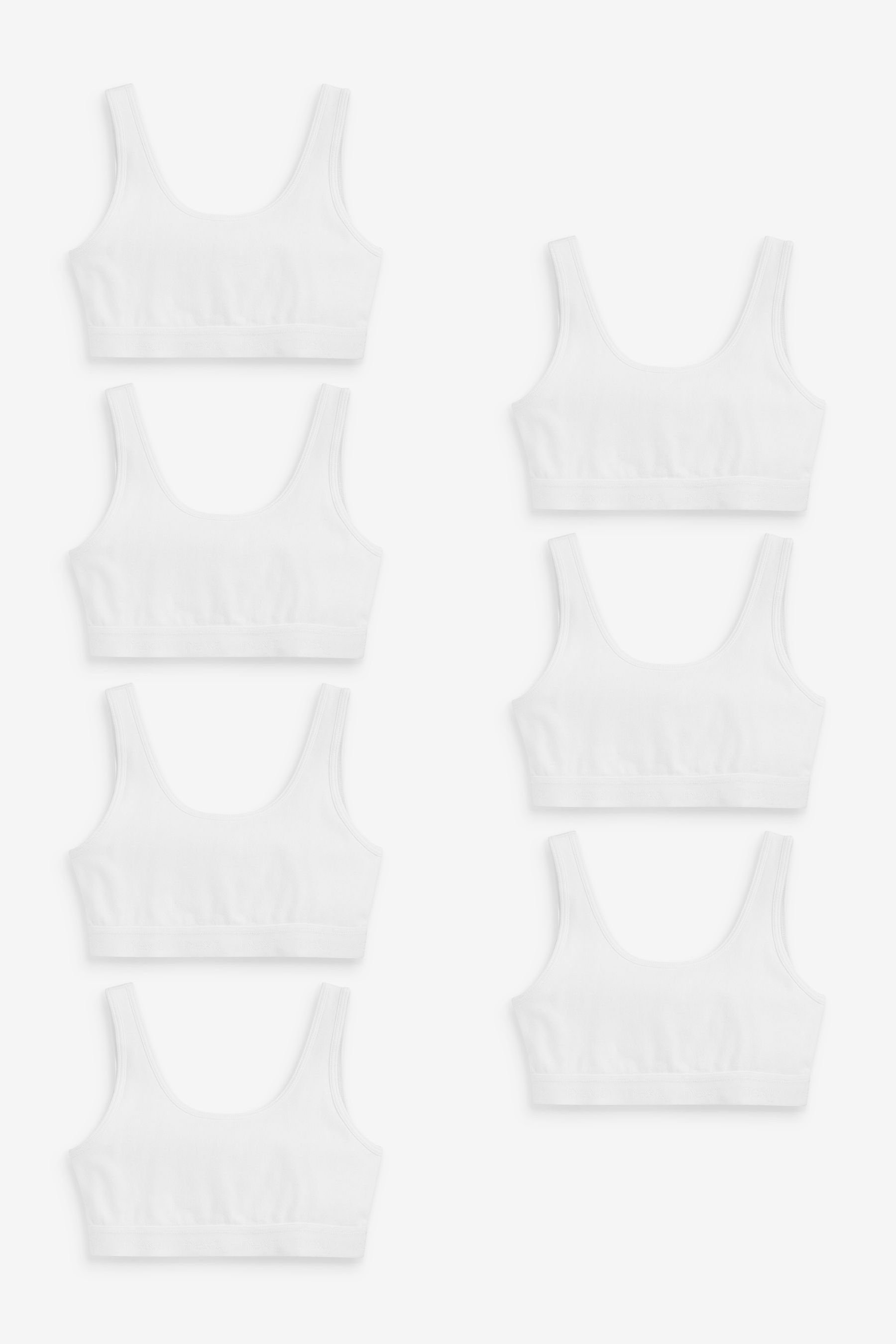 Next Crop-Top 7er-Pack Kurztops mit tiefem Rückenausschnitt (7-tlg) White