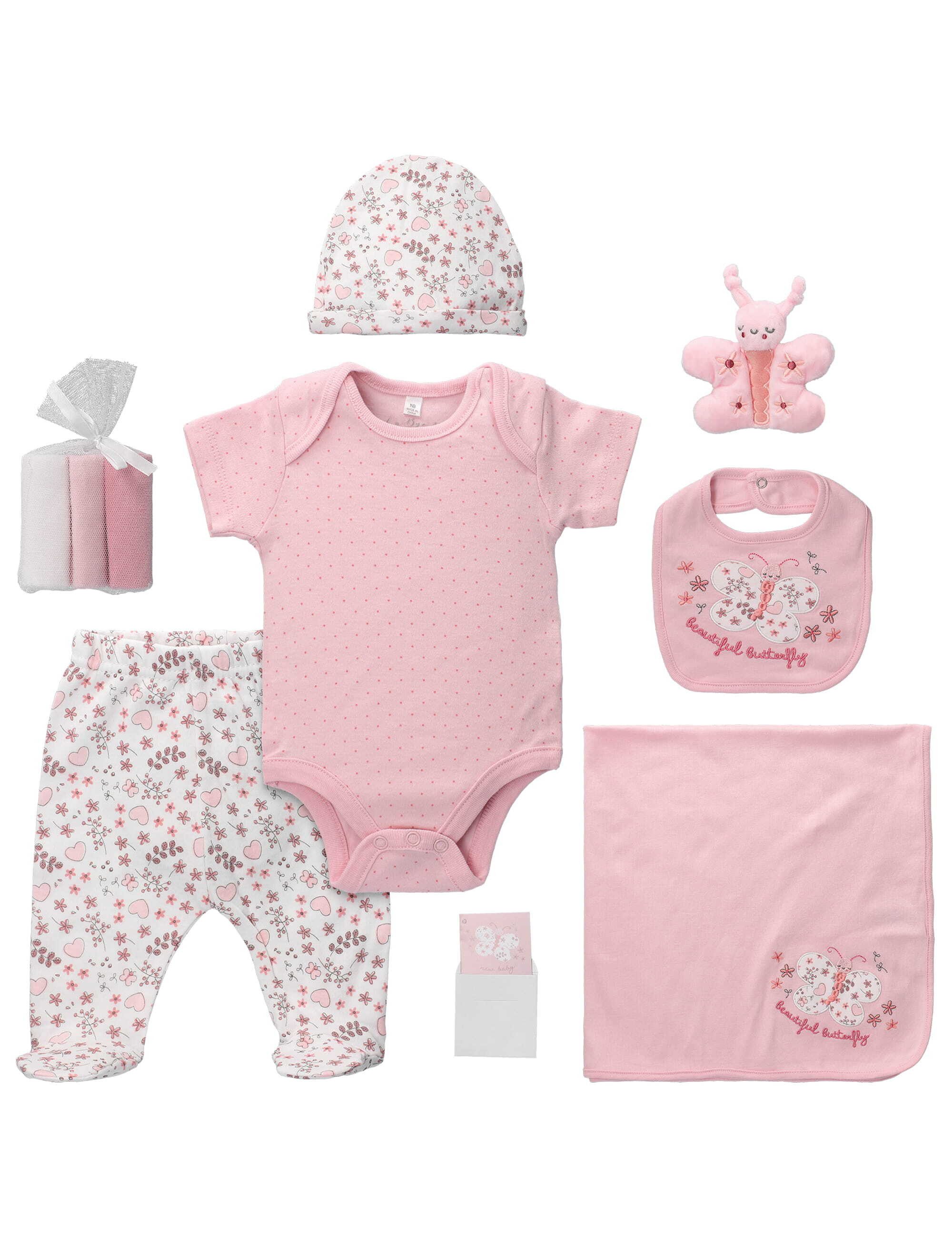 Rock a Bye Baby Boutique Erstausstattungspaket Set Schmetterling Floral, Herz (Set, 1-tlg., 10 Teile)