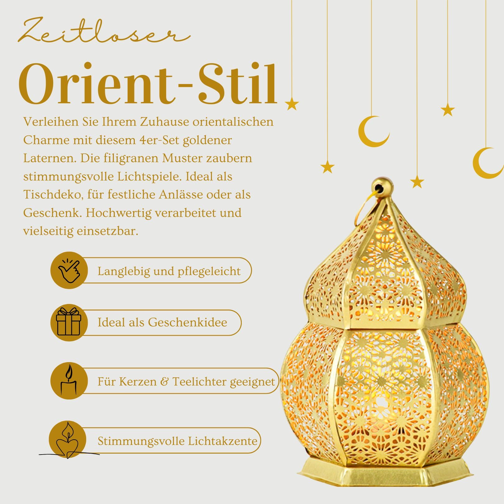 Marrakesch Orient & Mediterran Interior Teelichthalter 4er Set Orientalisch günstig online kaufen
