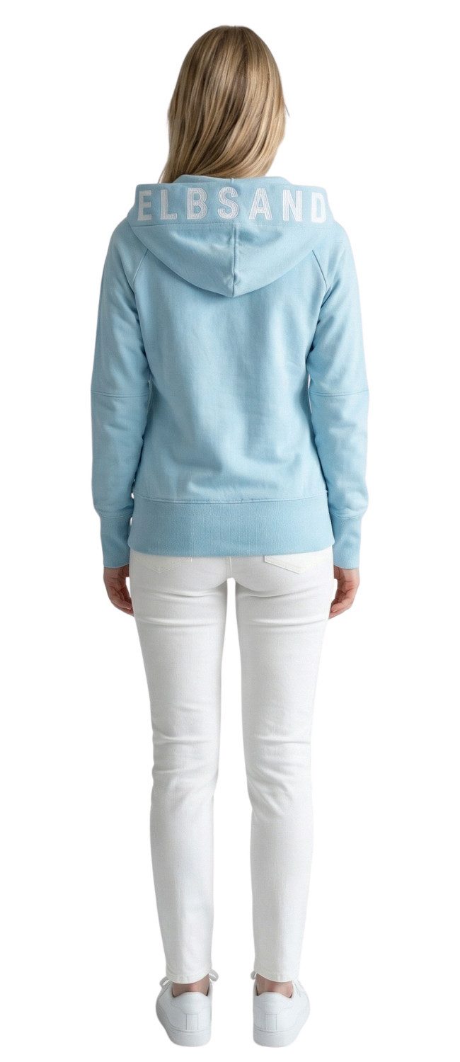Elbsand Sweatjacke Kelda Zip-Jacke Logoprint auf der Kapuze