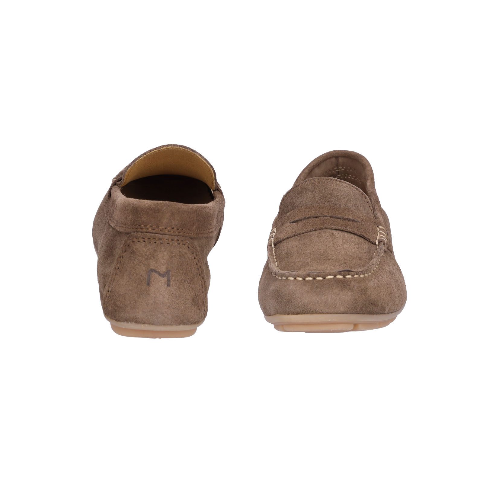 MIDS MIRELLA Damen Mokassin braun, Slipper aus Rauleder mit Leder-Innensohle und Gummisohle