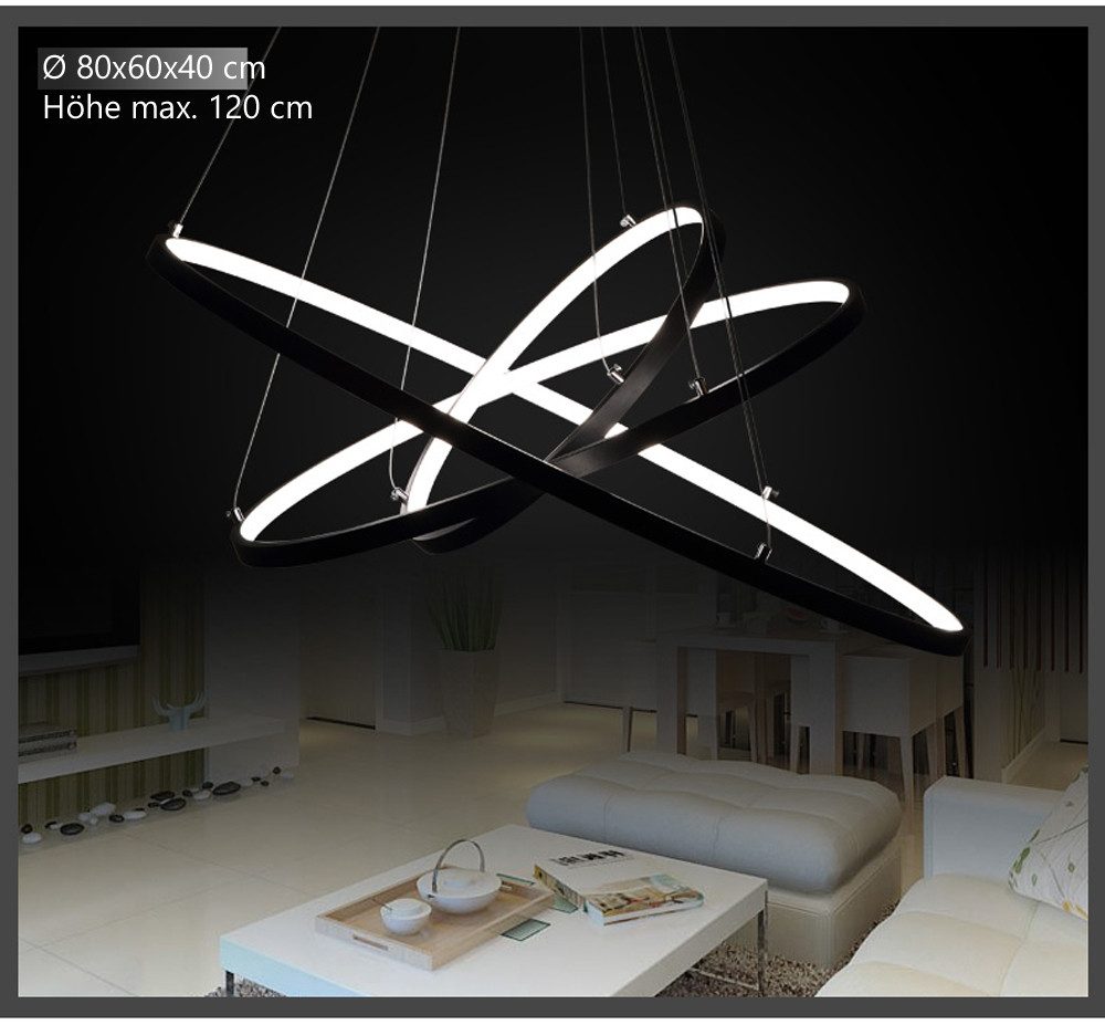 Euroton LED Pendelleuchte LED Pendelleuchte 2130 LED Hängelampe mit Fernbedienung, LED fest integriert, kalt - warm, 7000 k - 3000 k stufenlos einstellbar