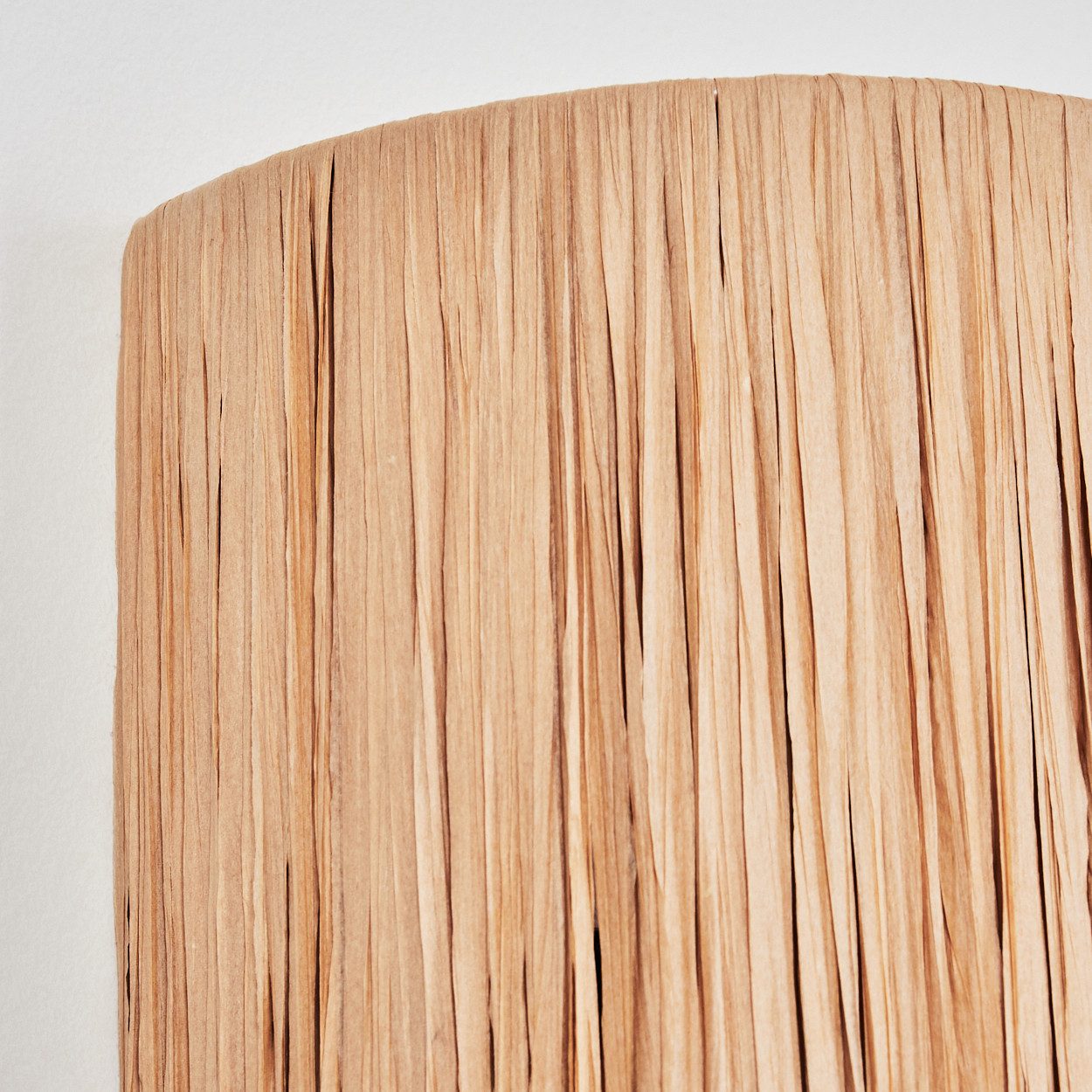 hofstein Wandleuchte Wandlampe aus Metall/Bast in Schwarz/Natur, ohne Leuchtmittel, Wandleuchte mit Stecker/Schalter/Kabel, UP & Down Lichteffekt, 1 x E27