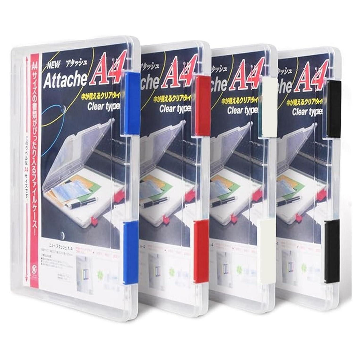 LuxusKollektion Organizer A4 Aktenbox transparent Deckel 4er Set