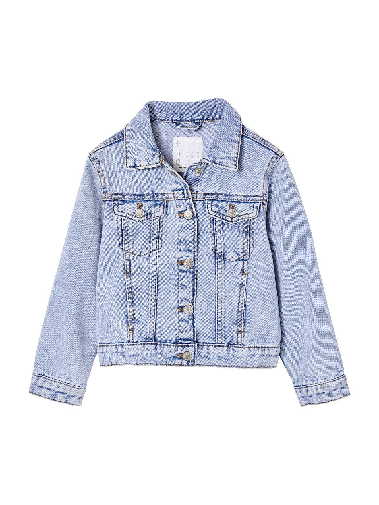 vertbaudet Blouson Mädchen Jeansjacke mit Druckknöpfen