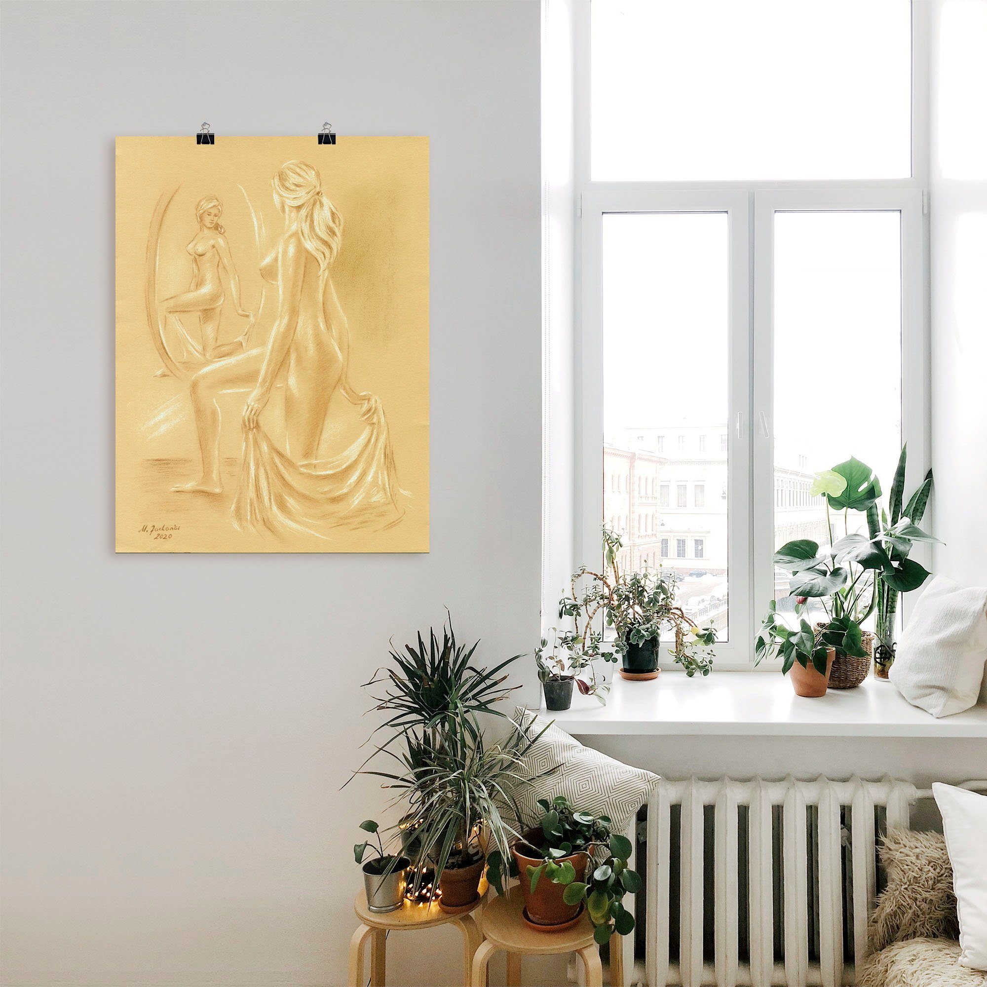 Artland Spiegel, am Bilder Leinwandbild, versch. Wandaufkleber (1 oder Erotische Poster Alubild, St), als Akt Wandbild in Größen