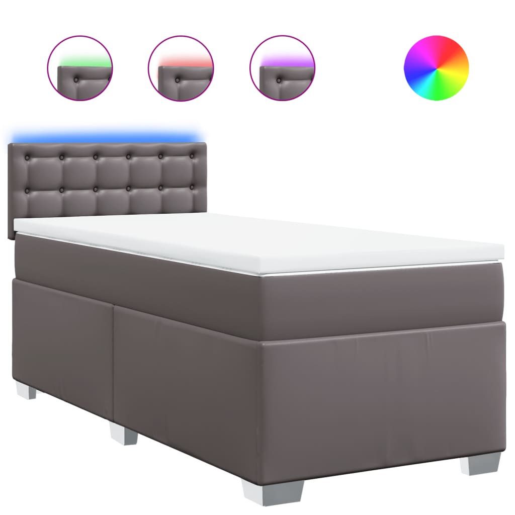 vidaXL Bett Boxspringbett mit Matratze Grau günstig online kaufen