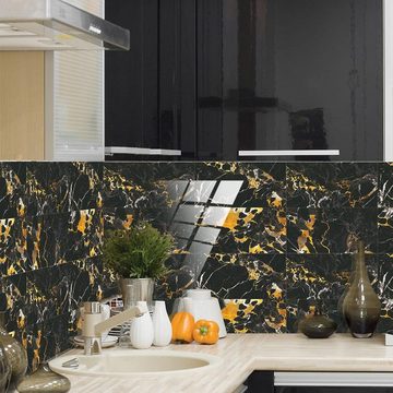 Coonoor Fliesenaufkleber 16 Stück 15x30cm Küchenrückwand Fliesenaufkleber (Rechteck Marmor Muster), Wasserdicht Ölfest Stickerfliesen Deko für Küche und Bad