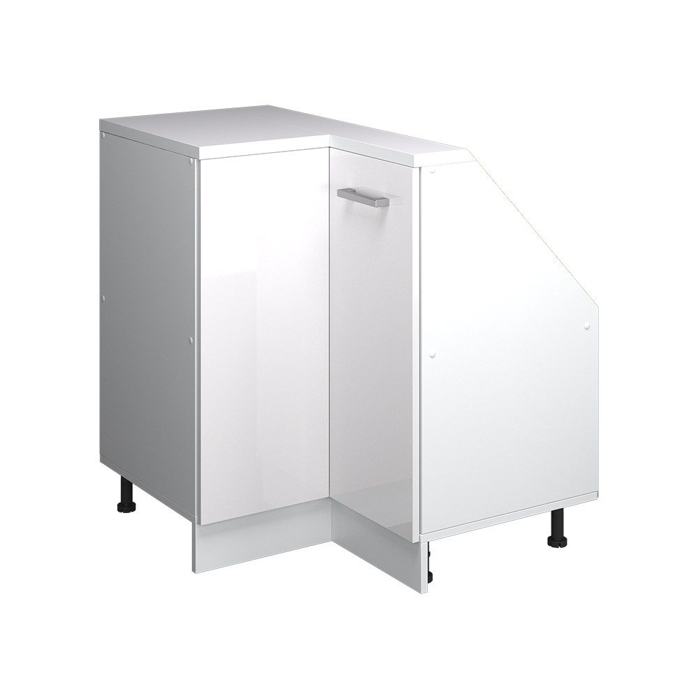 Vicco Kommode Rion, Weiß Hochglanz/Weiß/Weiß, 75.6 x 81.6 cm mit 1 Tür (1 St)