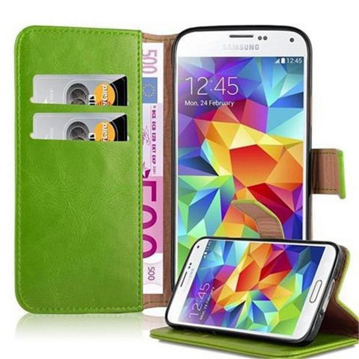 Cadorabo Handyhülle Luxury Book Samsung Galaxy S5 / S5 NEO Klappbare Handy Schutzhülle - Hülle - mit Standfunktion und Kartenfach
