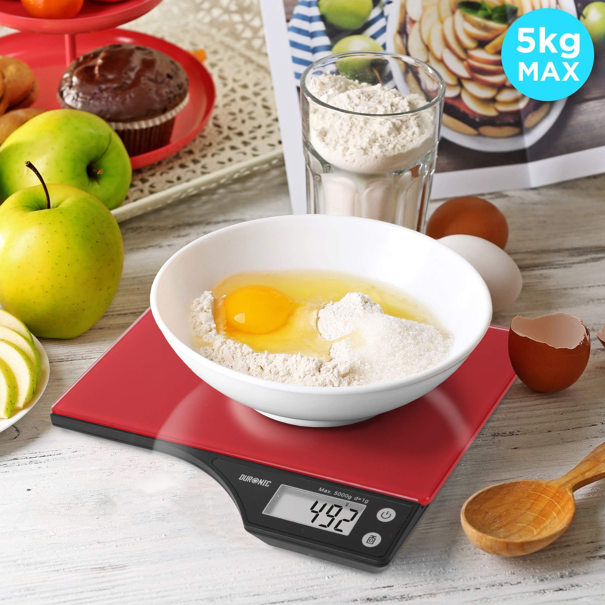Duronic Küchenwaage, KS350 Küchenwaage, 5 kg Digitalwaage, 1 g grammgenau Feinwaage