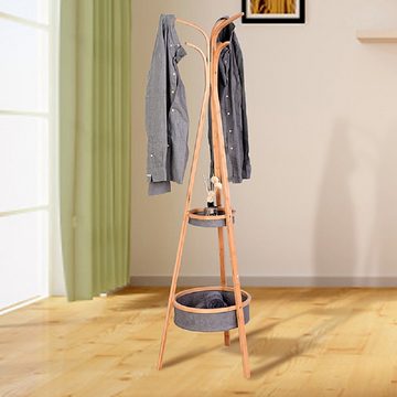 Fangqi Garderobenhalter Bambus Garderobenständer für Wohnzimmer Φ38.3x170 cm