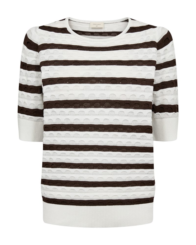 FREEQUENT Strickpullover FQDODO-PULLOVER bequeme Passform, gestreifte Optik