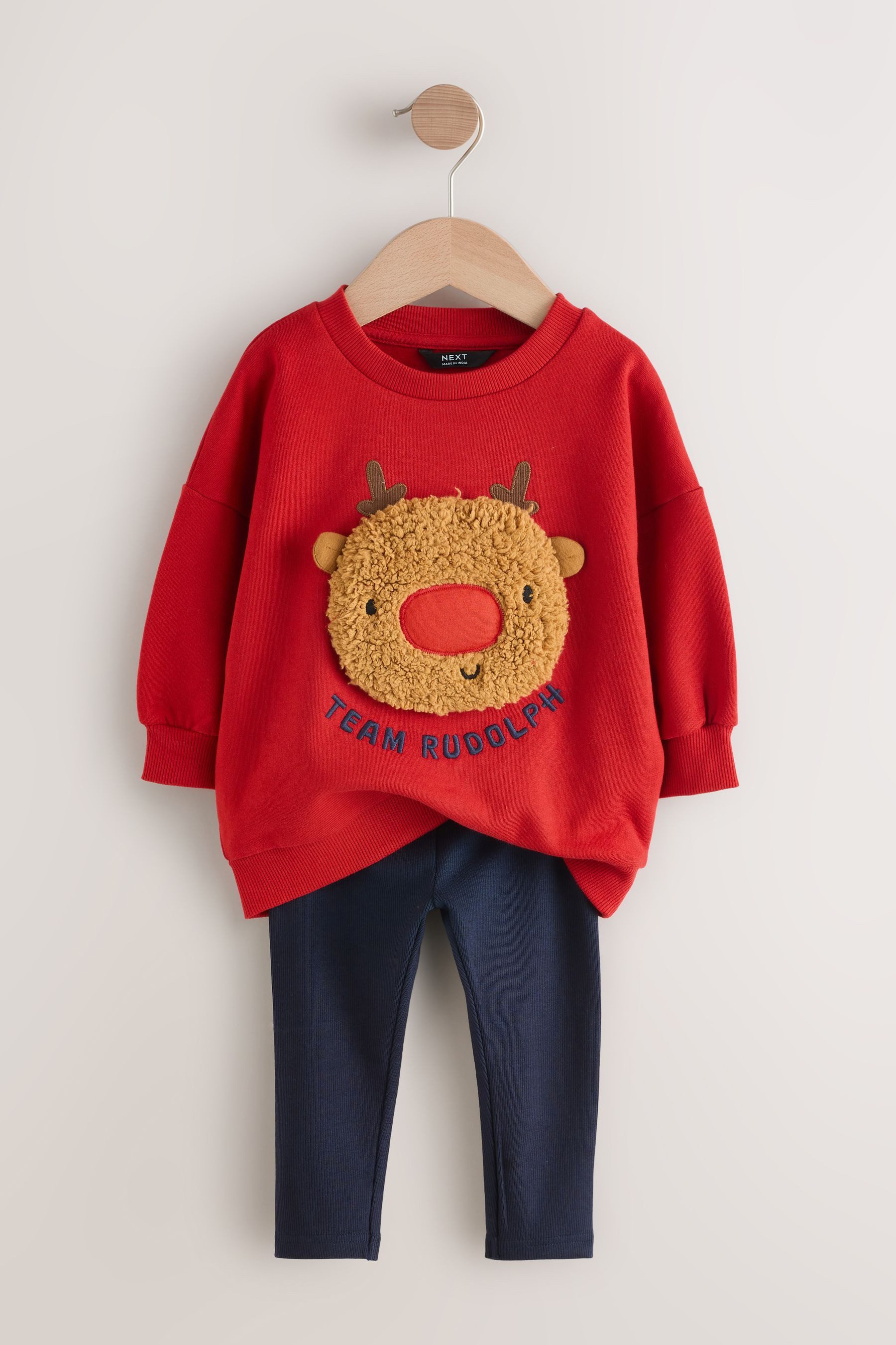 Next Top & Leggings Weihnachts-Leggings und Pulli im Set (2-tlg)