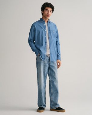 Gant Langarmhemd Regular Fit Denimhemd Jeanshemd pflegeleicht