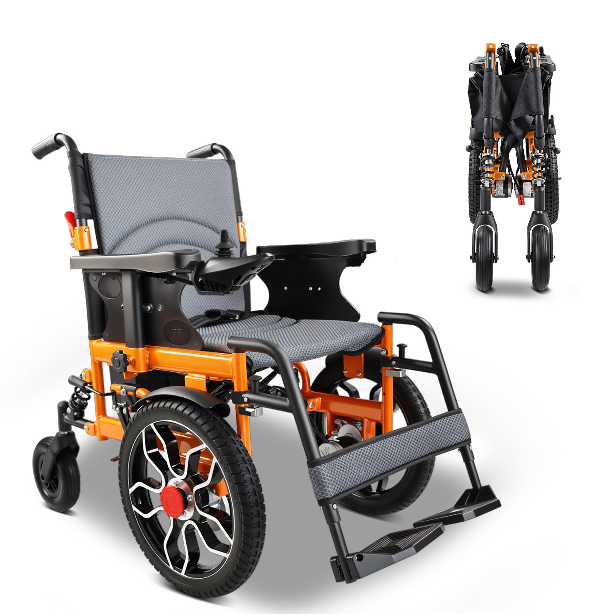 Vankel Elektrorollstuhl Elektrisch Faltbar Leicht bis 150KG, Faltbar, 25 km, seniorenmobil, 2x250W, 6,00 km/h E-Rollstuhl