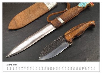 CALVENDO Wandkalender Handgefertigte Jagdmesser (Premium, hochwertiger DIN A2 Wandkalender 2023, Kunstdruck in Hochglanz)