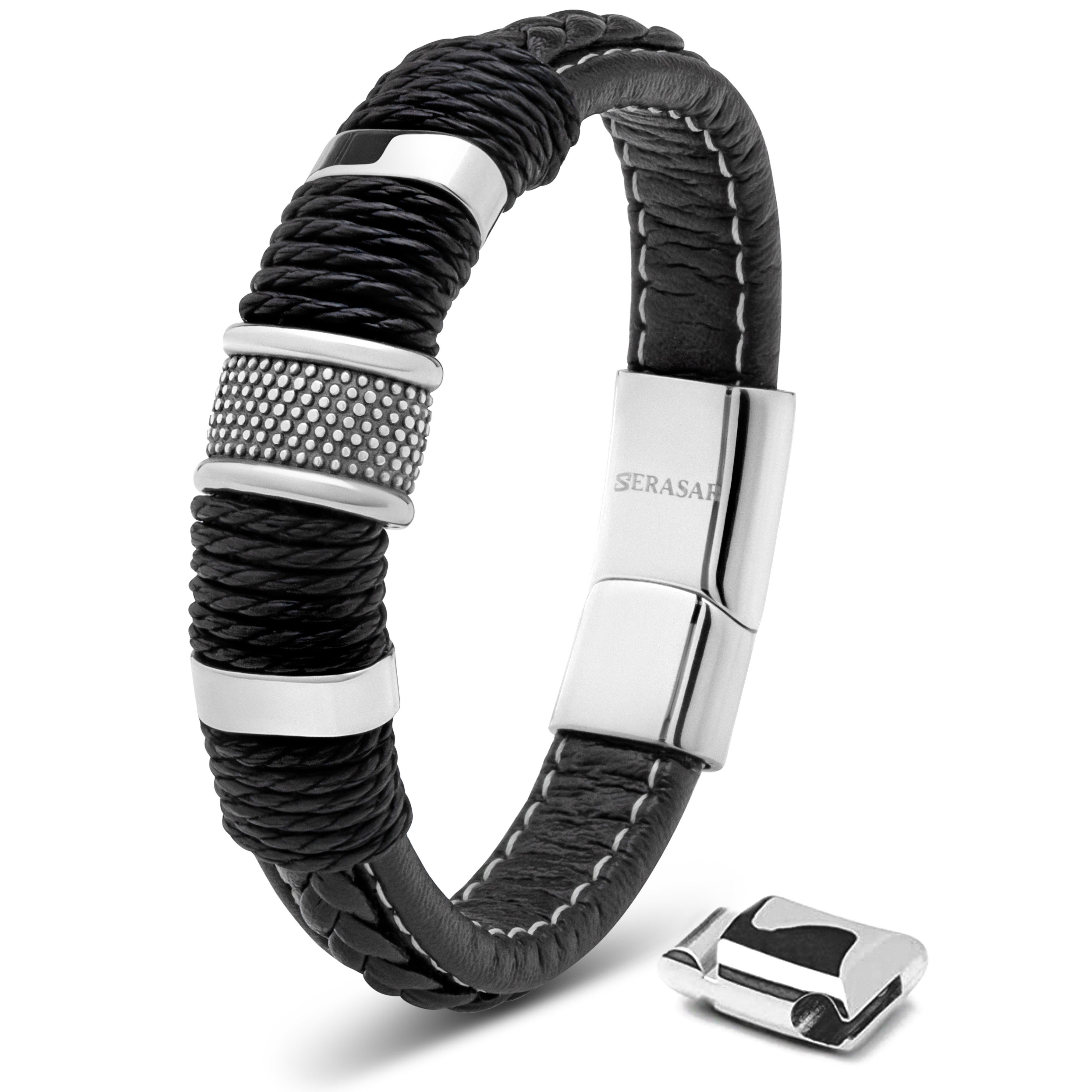 Lederarmband Leder Herrenarmband "Ring"