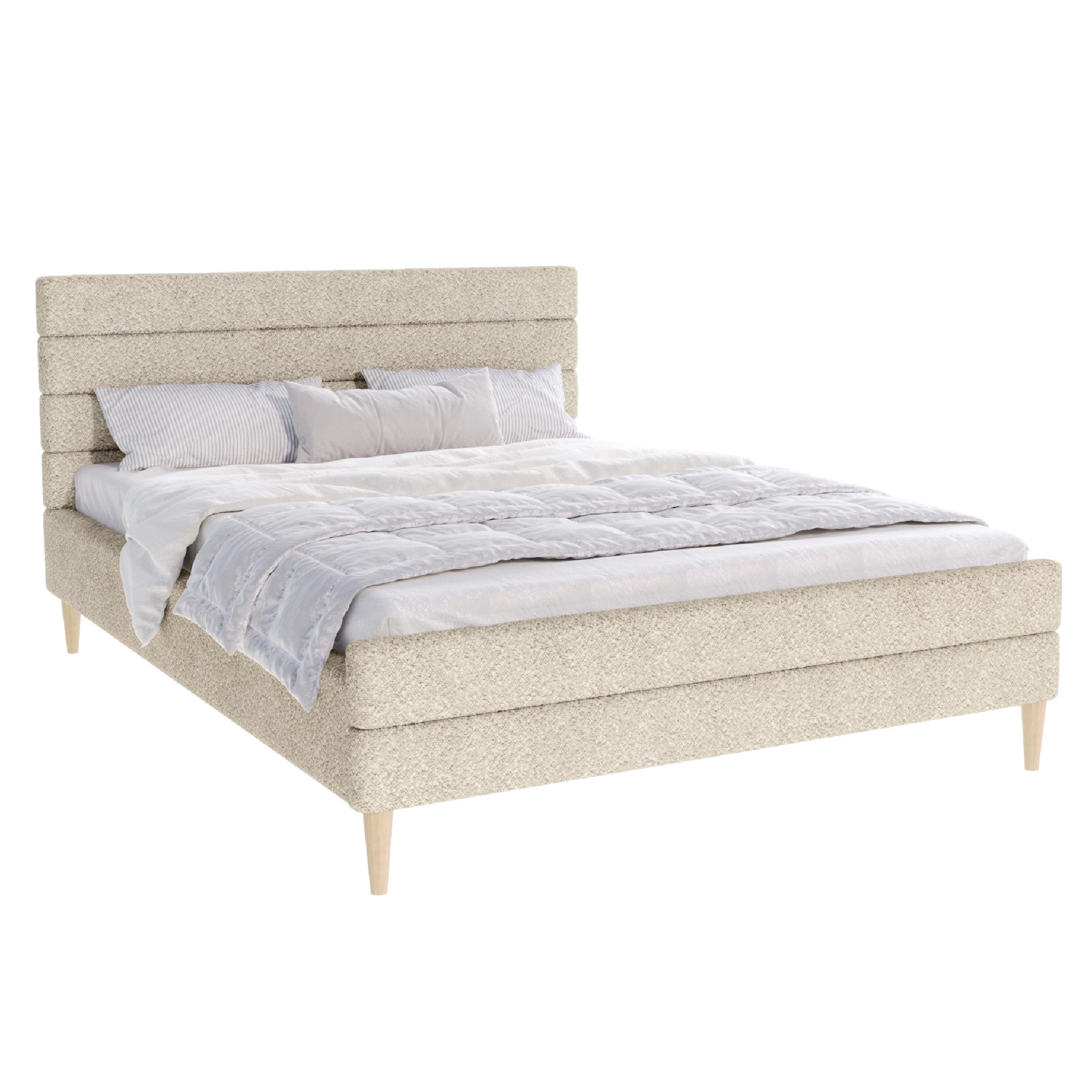 FDM Polsterbett VERMONT Bettgestell 120x200, 140x200, 160x200, 180x200cm, ohne Bettkasten, ohne Matratze