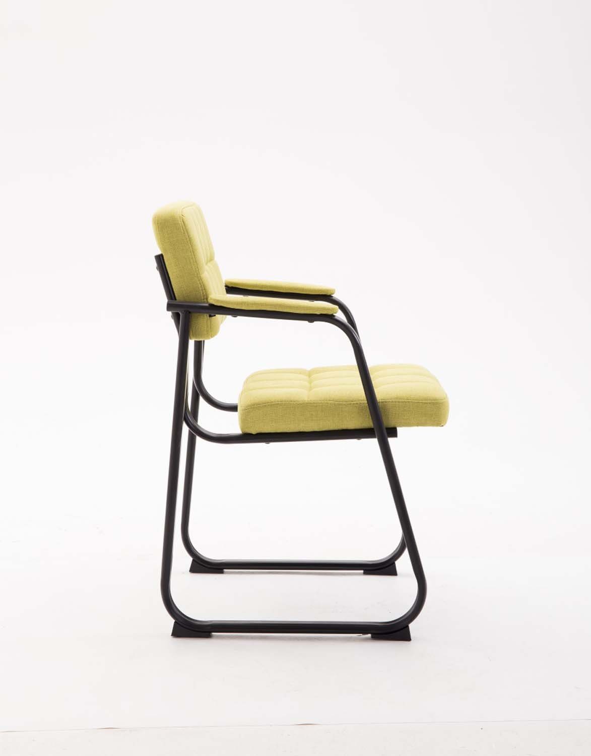 TPFLiving Besucherstuhl - Metall Sitzfläche: grün mit Konferenzstuhl Canam matt Sitzfläche Gestell: - - schwarz gepolsterter Stoff - Esszimmerstuhl hochwertig Wohnzimmerstuhl), (Küchenstuhl