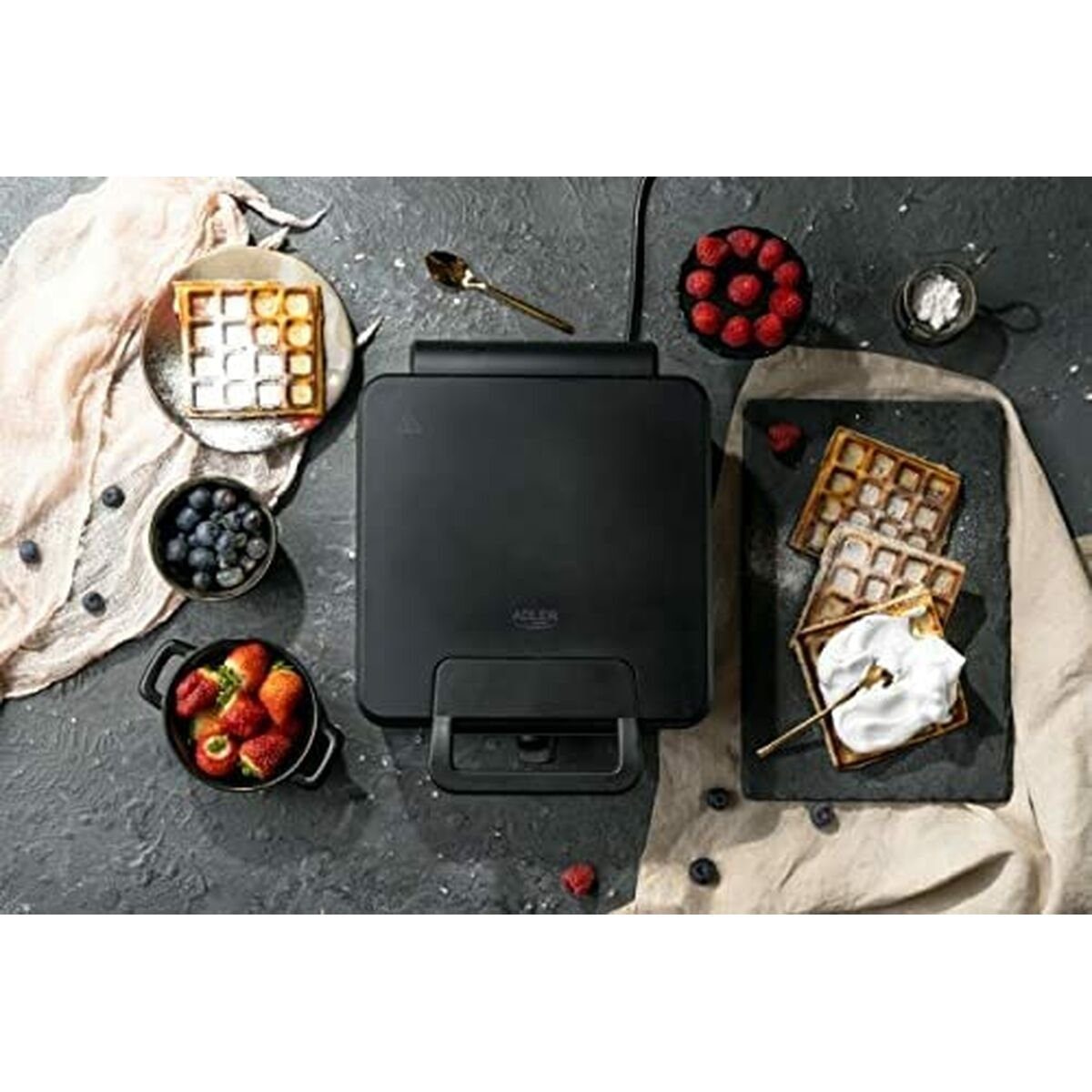 Adler Kontaktgrill Adler Waffeleisen AD 3049 Quadratisch Belgische Waffeln