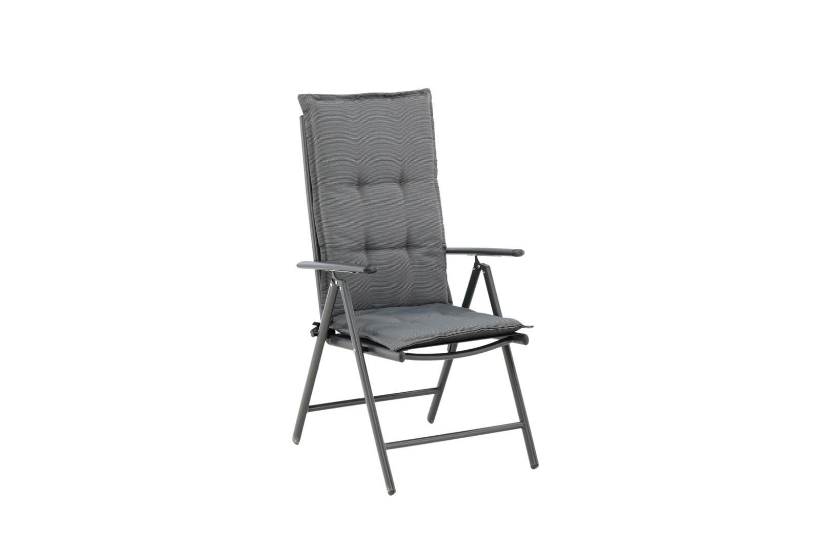 Gartenlounge-Sessel Cus Gartenkissen für 5 Pos. einstellbar hellgrau.