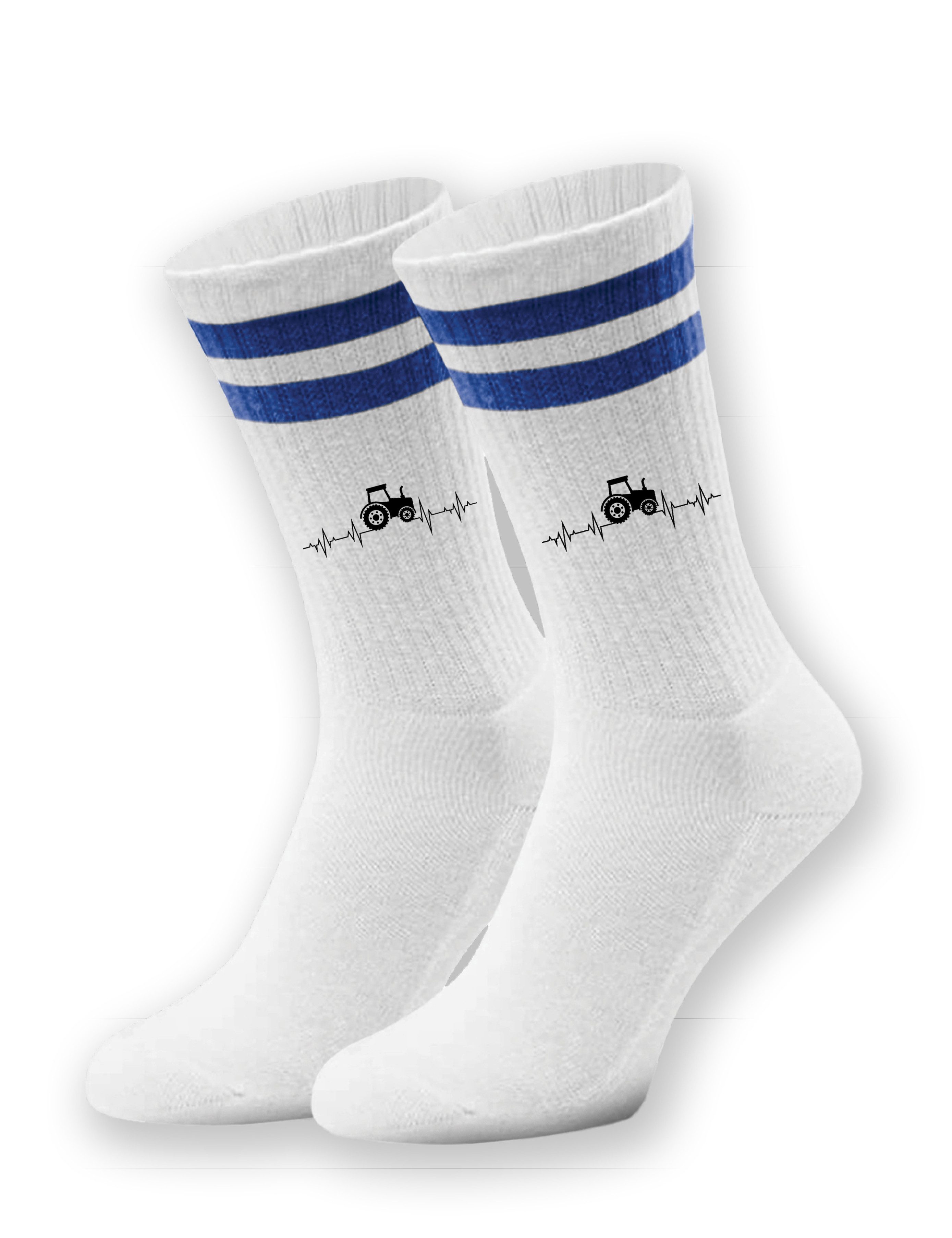 Youth Designz Tennissocken Unisex Socken "Heartbeat Traktor" Aufdruck lustig Geschenk Statement mit verstärkter Verse und Zehenbereich