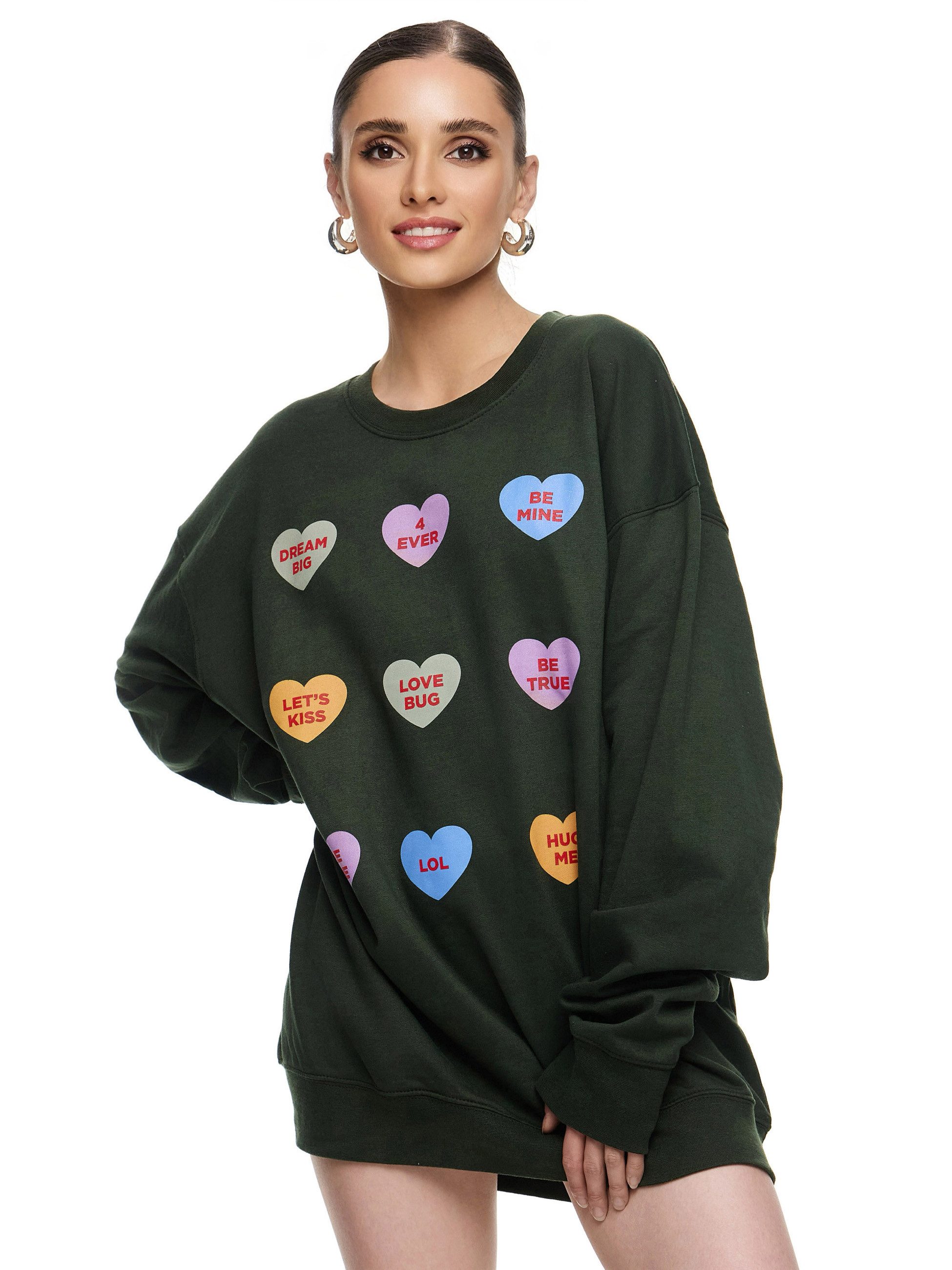 Sweatshirt Worldclassca Oversized Sweatshirt LOVE Print Langarm Pullover Uni