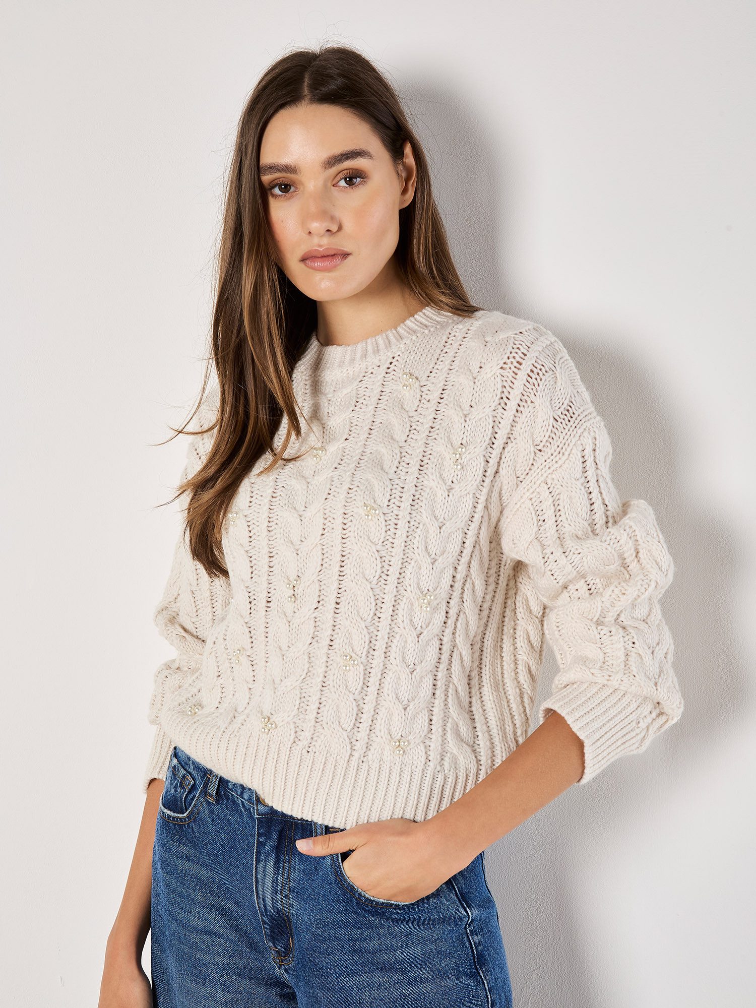 Strickpullover Zopfmusterpullover