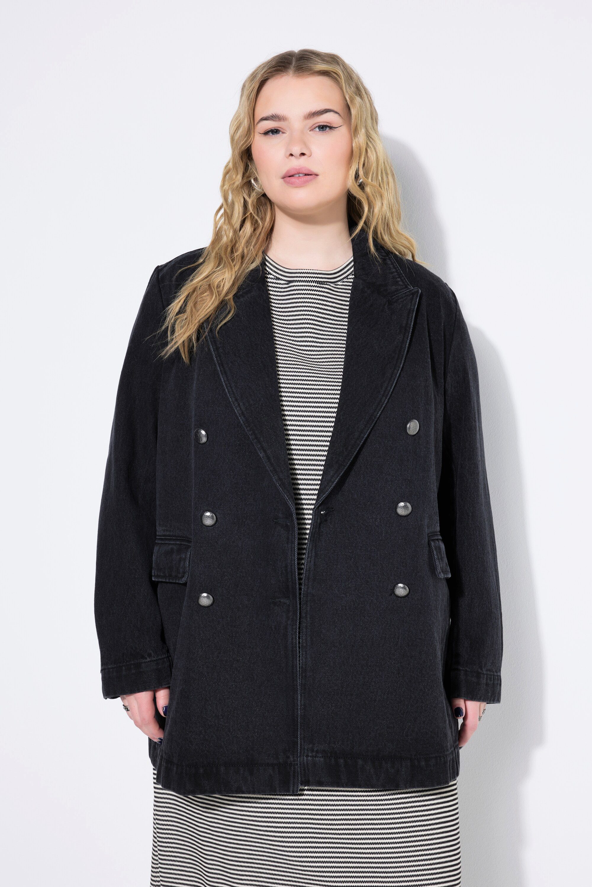 Studio Untold Blusenblazer Blazer Jeans Loose Shape Zweireiher günstig online kaufen