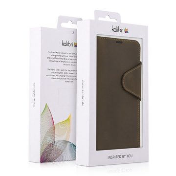 kalibri Handyhülle, Hülle kompatibel mit Samsung Galaxy A40 - Leder Handyhülle Handy Case Cover - Schutzhülle Lederhülle - Standfunktion Kartenfächer
