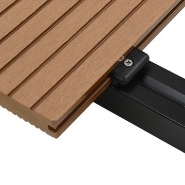 Teppichboden WPC Massive Terrassendielen mit Zubehör 20 m² 4 m Teak, vidaXL, Höhe: 2 mm