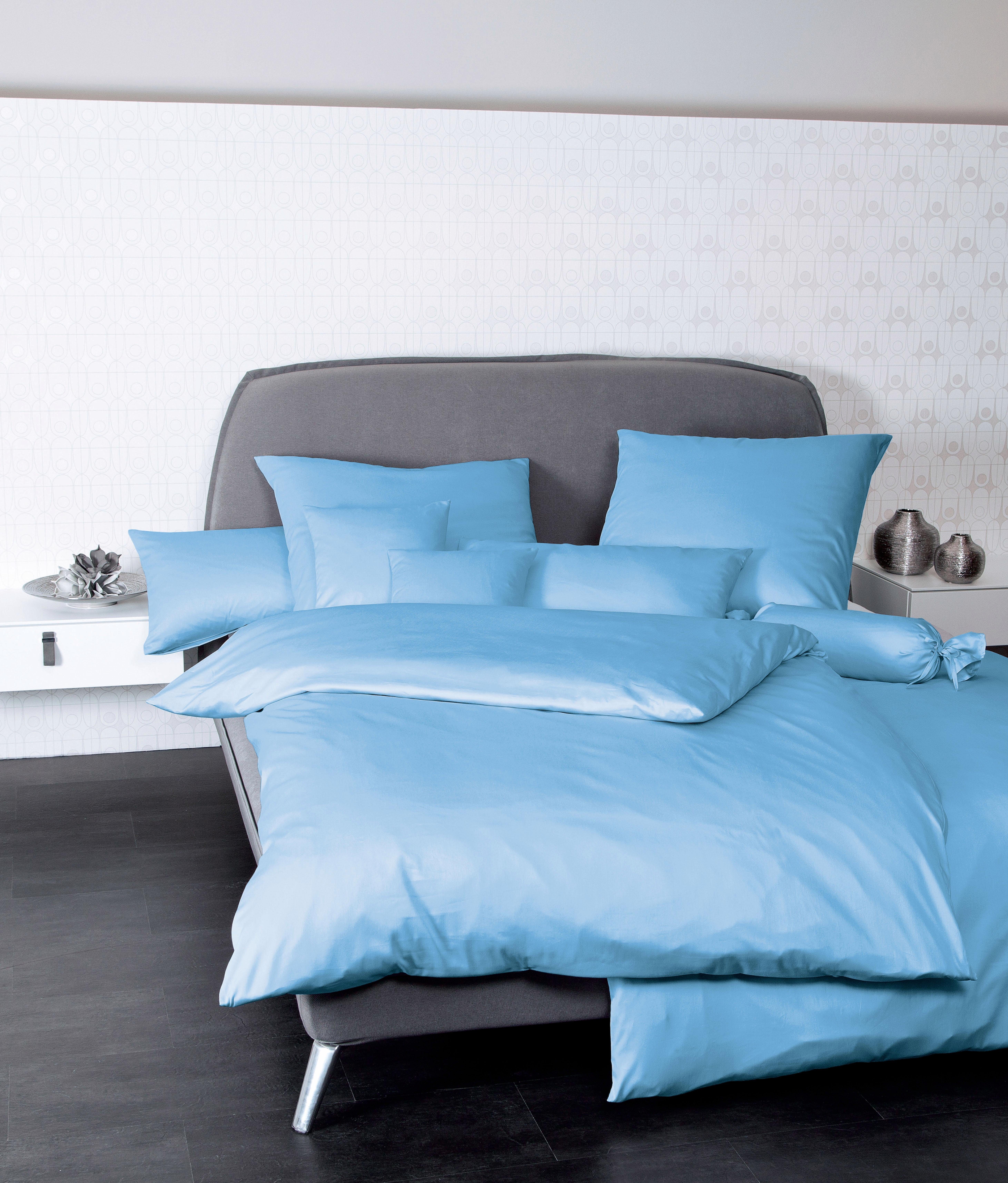 Janine Постельное белье Colors 31001, Mako-Satin, 2 teilig, feinfädige uni Постельное белье für alle Jahreszeiten, Markenreißverschluss