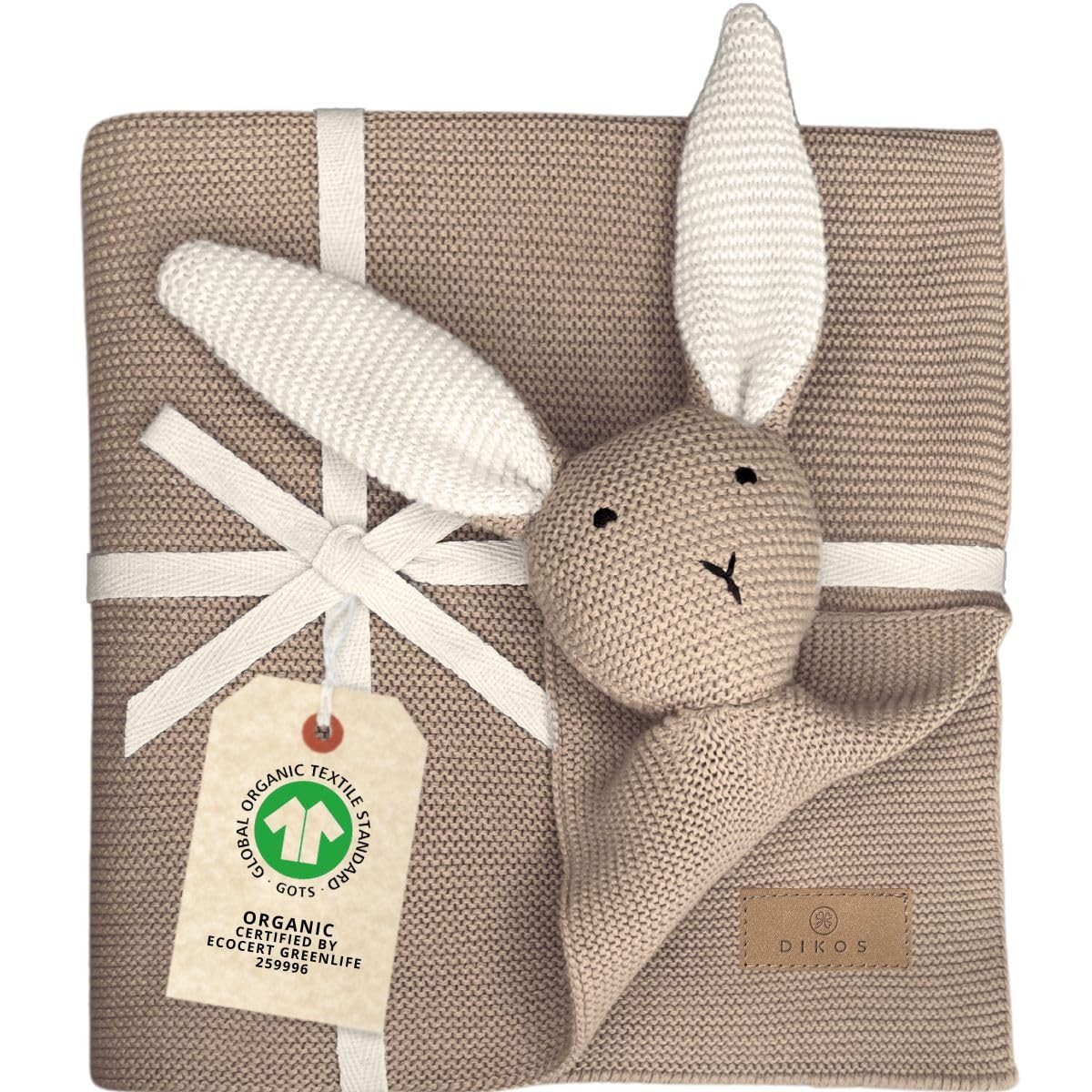 Babydecke DIKOS® Babydecke SCHMUSE-HASE Baby Geschenk Mädchen Junge Geschenkset, DIKOS, Geschenk zur Geburt, PREMIUM Qualität, 100 % BIO Baumwolle, nachhaltig