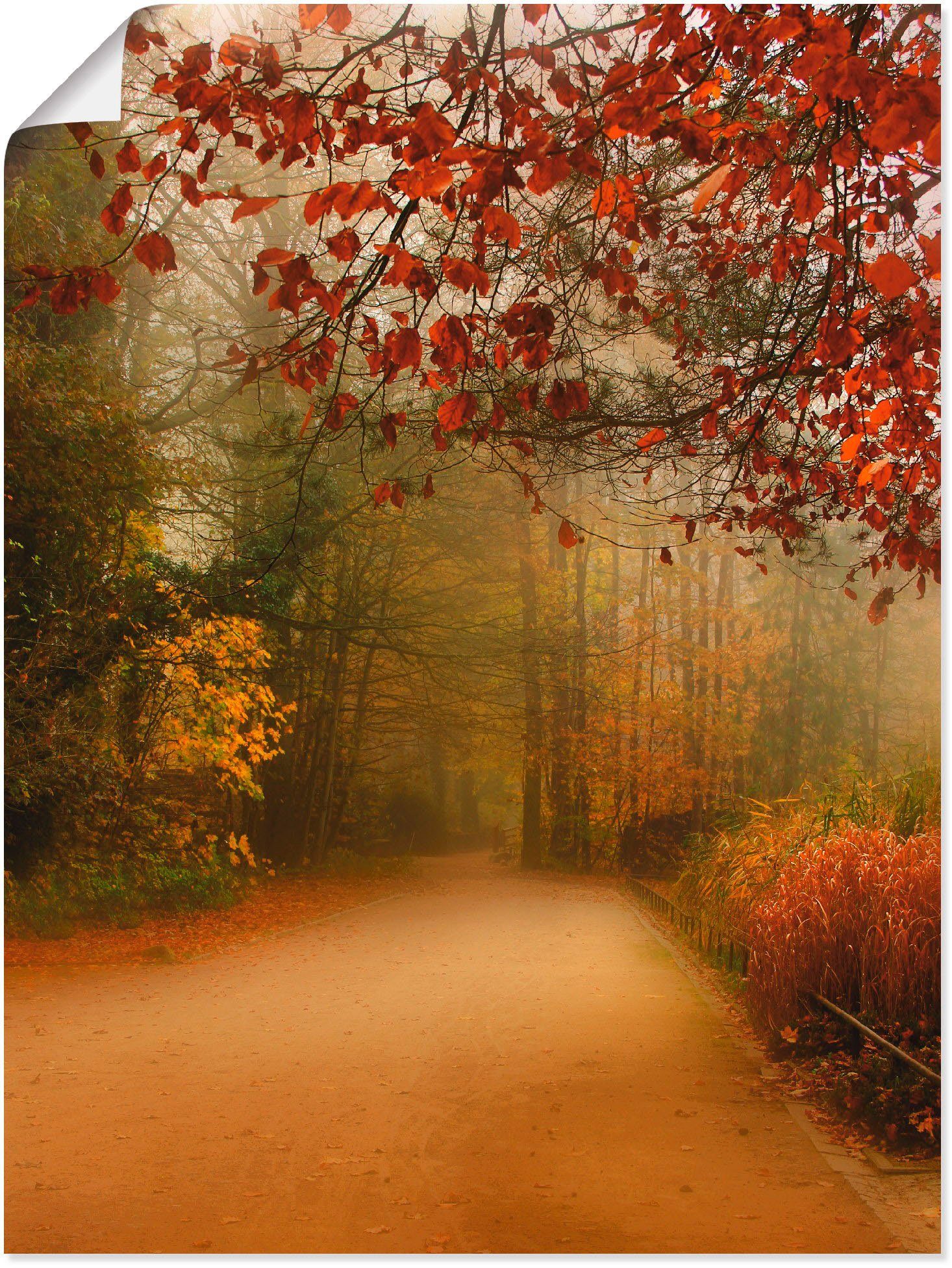 Artland Wandbild Herbst im Park, Vier Jahreszeiten (1 St), als Leinwandbild, Wandaufkleber oder Poster in versch. Größen