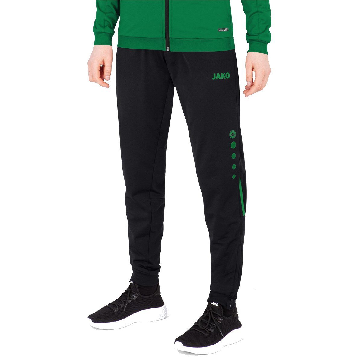 Trainingshose (Polyesterhose) Challenge (100% Polyester) lang schwarz/grün Damen